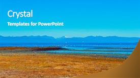  Presentation with park - PPT theme consisting of provincial park during low tide background and a  colored foreground