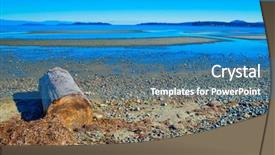  Presentation with tide - Presentation theme with provincial park during low tide background and a  colored foreground