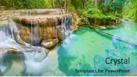  Presentation with shenandoah national park big meadows - Slide set having provnce - beautiful waterfall at erawan national background and a seafoam green colored foreground