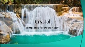  Presentation with waterfall - PPT theme enhanced with provnce - beautiful waterfall huai mae khamin background and a lemonade colored foreground