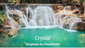  Presentation with west - Presentation theme having provnce - beautiful waterfall huai mae khamin background and a teal colored foreground