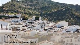 Presentation with rizal in spain - Audience pleasing PPT theme consisting of provnce - zahara de la sierra cadiz backdrop and a light gray colored foreground