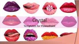  Presentation with lips - PPT layouts with provocations - collage of female lips background and a lavender colored foreground