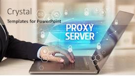  Presentation with internet security - Cool new presentation design with proxy-server-inscription-on-laptop backdrop and a lemonade colored foreground