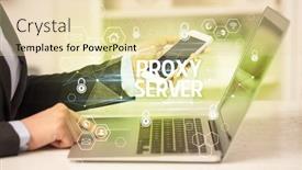  Presentation with cybersecurity - Theme consisting of proxy-server-inscription-on-laptop background and a lemonade colored foreground