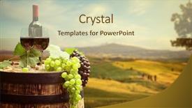  Presentation with wine green - Presentation enhanced with pruduction - red wine with barrel background and a soft green colored foreground