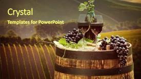  Presentation with wine green - Amazing presentation theme having pruduction - red wine with barrel backdrop and a  colored foreground