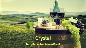  Presentation with wine green - Theme having pruduction - red wine with barrel background and a tawny brown colored foreground