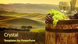  Presentation with wine barrel - Presentation theme featuring pruduction - white wine with barrel background and a tawny brown colored foreground
