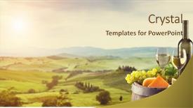  Presentation with wine barrel - Presentation theme having pruduction - white wine with wooden barrel background and a lemonade colored foreground