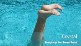  Presentation with swimmer - Beautiful presentation theme featuring pruned-feet-out-of-water backdrop and a  colored foreground