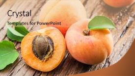  Presentation with cross - Amazing presentation theme having prunus - apricots and its cross-section backdrop and a lemonade colored foreground