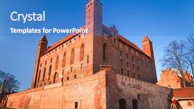 Presentation with castle - PPT theme having prussian - 14th century teutonic castle background and a  colored foreground