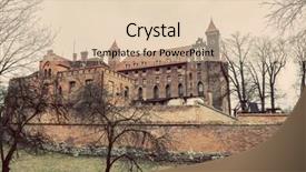  Presentation with poland - Theme having prussian - castle in gniew poland medieval background and a  colored foreground