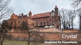 Presentation with medieval iron doors stone castle - Audience pleasing slides consisting of prussian - castle in gniew poland medieval backdrop and a  colored foreground