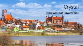  Presentation with small town - PPT theme having prussian - gniew town with teutonic castle background and a  colored foreground
