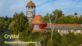  Presentation with jerusalem old city israel david - Colorful PPT layouts enhanced with prussian - old water tower city landmark backdrop and a  colored foreground