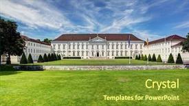  Presentation with backingam palace - Slide set having jewish - dumplings in broth background and a tawny brown colored foreground