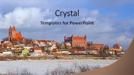  Presentation with castle - Beautiful theme featuring prussian - teutonic castle in gniew town backdrop and a  colored foreground