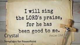  Presentation with bible psalms - PPT theme featuring psalms i will sing background and a mint green colored foreground