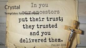  Presentation with bible psalms - Colorful presentation theme enhanced with psalms in you our ancestor backdrop and a mint green colored foreground