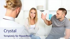  Presentation with family - Presentation theme enhanced with psicoanalisis - young couple with problem background and a  colored foreground