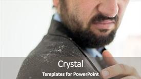  Presentation with psoriasis - Beautiful presentation theme featuring psoriasis - business man having man dandruff backdrop and a dark gray colored foreground