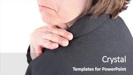  Presentation with psoriasis - Slides consisting of psoriasis - woman brushing dandruff off background and a dark gray colored foreground