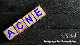  Presentation with skin care - Colorful slide deck enhanced with psoriasis - word acne of cubes backdrop and a dark gray colored foreground
