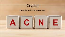  Presentation with acne - Audience pleasing PPT theme consisting of psoriasis - word acne of wooden cubes backdrop and a coral colored foreground
