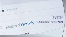  Presentation with symptoms - Presentation design consisting of psoriasis-search-for-symptoms background and a sky blue colored foreground