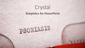  Presentation with psoriasis - PPT theme with psoriasis-word-written background and a sky blue colored foreground
