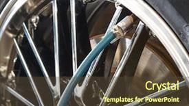  Presentation with tire - PPT layouts having psy - add nitrogen pressure in tire background and a tawny brown colored foreground