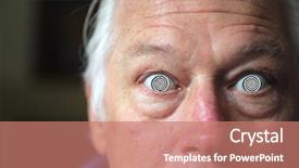  Presentation with eyes - Slide deck with psychedelic - man with hypnotic eyes background and a coral colored foreground