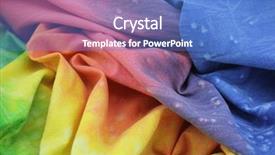  Presentation with cotton fabric - Beautiful PPT theme featuring psychedelic - rainbow coloured tie dyed fabric backdrop and a teal colored foreground