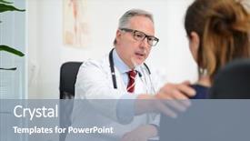  Presentation with psychiatric - PPT layouts enhanced with psychiatric diseases - doctor talking to her patient background and a light blue colored foreground