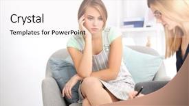  Presentation with psychiatric - Amazing presentation design having psychiatric diseases - psychologist working with patient backdrop and a sky blue colored foreground