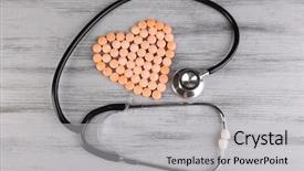  Presentation with psychiatric - Presentation theme enhanced with psychiatric drugs - heart of pills and stethoscope background and a light gray colored foreground