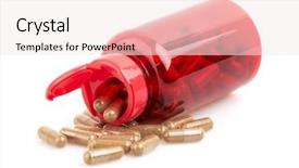  Presentation with pill bottle - PPT theme with psychiatric drugs - pills and pill bottle background and a  colored foreground