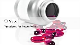  Presentation with pill bottle - Beautiful presentation design featuring psychiatric drugs - pills spilled from a pill backdrop and a white colored foreground