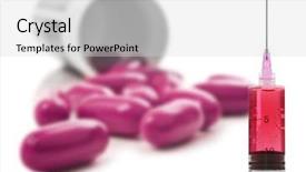  Presentation with pill bottle - Colorful PPT layouts enhanced with psychiatric drugs - pink pills an pill bottle backdrop and a light gray colored foreground
