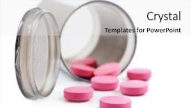  Presentation with psychiatric - Presentation featuring psychiatric drugs - pink pills and pill bottle background and a white colored foreground