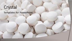  Presentation with psychiatric - Colorful presentation enhanced with psychiatric drugs - white pills close up backdrop and a light gray colored foreground