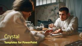  Presentation with mental hospital - Slide set featuring psychiatrist and female patient mental background and a tawny brown colored foreground