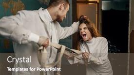  Presentation with psychiatrist - Amazing PPT theme having prison mental health - psychiatrist and female patient backdrop and a gray colored foreground