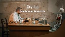  Presentation with mental hospital - PPT theme with psychiatrist and patient skeleton mental background and a violet colored foreground