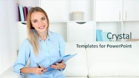  Presentation with record keeping - Presentation design with psychiatrist keeping record during therapy background and a sky blue colored foreground