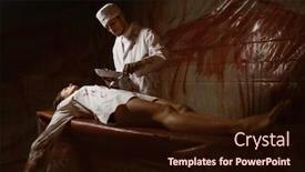  Presentation with psychiatrist - Presentation design enhanced with psychiatrist maniac makes an incision to patient background and a wine colored foreground