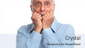  Presentation with old man and his music - Slides enhanced with psychic mind - afraid old man background and a light blue colored foreground