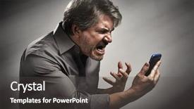  Presentation with brain and cell phone radiation - Slide deck consisting of psychic mind - angry screaming man with cell background and a  colored foreground